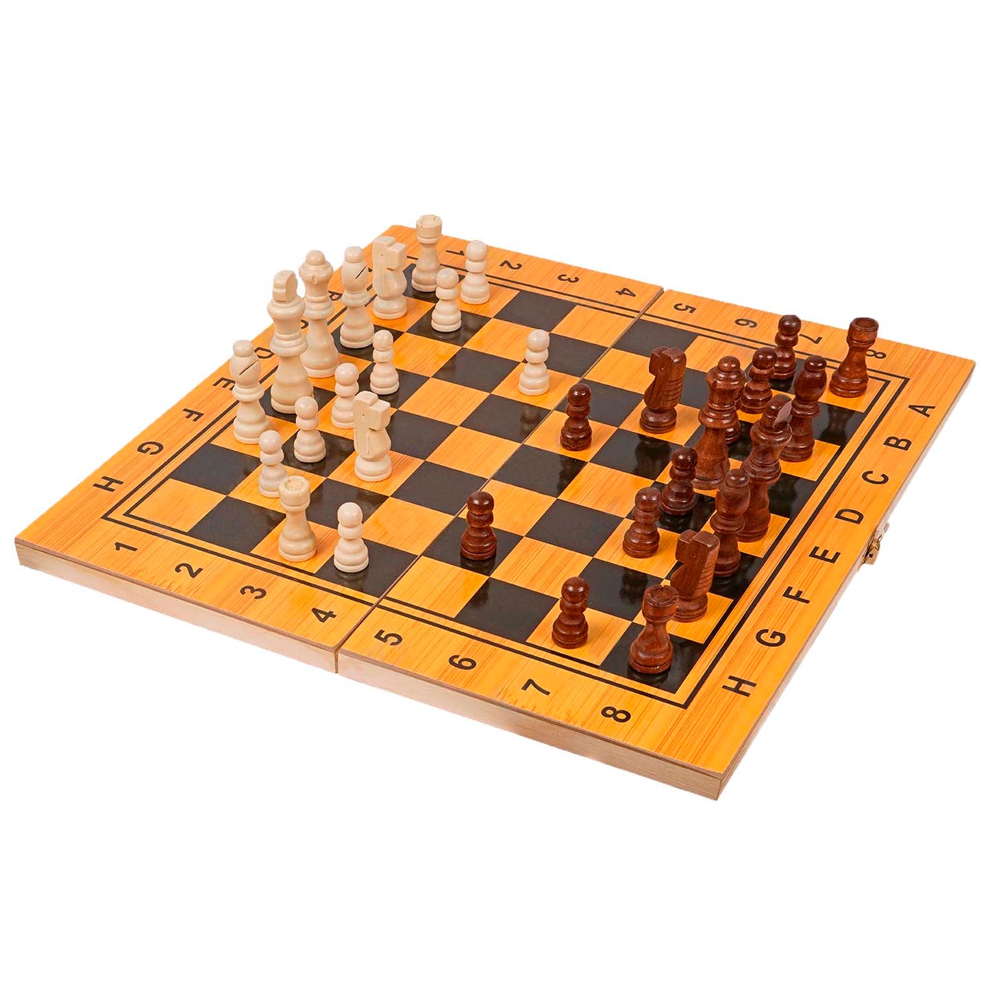 Ajedrez En Madera 3 En 1 de 39 x 39 cm