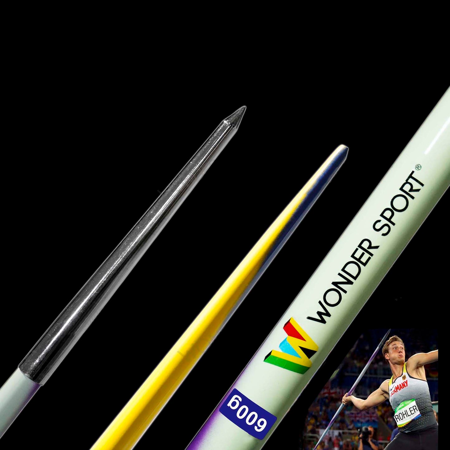 Jabalina Lanza De Competencia Wonder Atletismo De 600 Gr