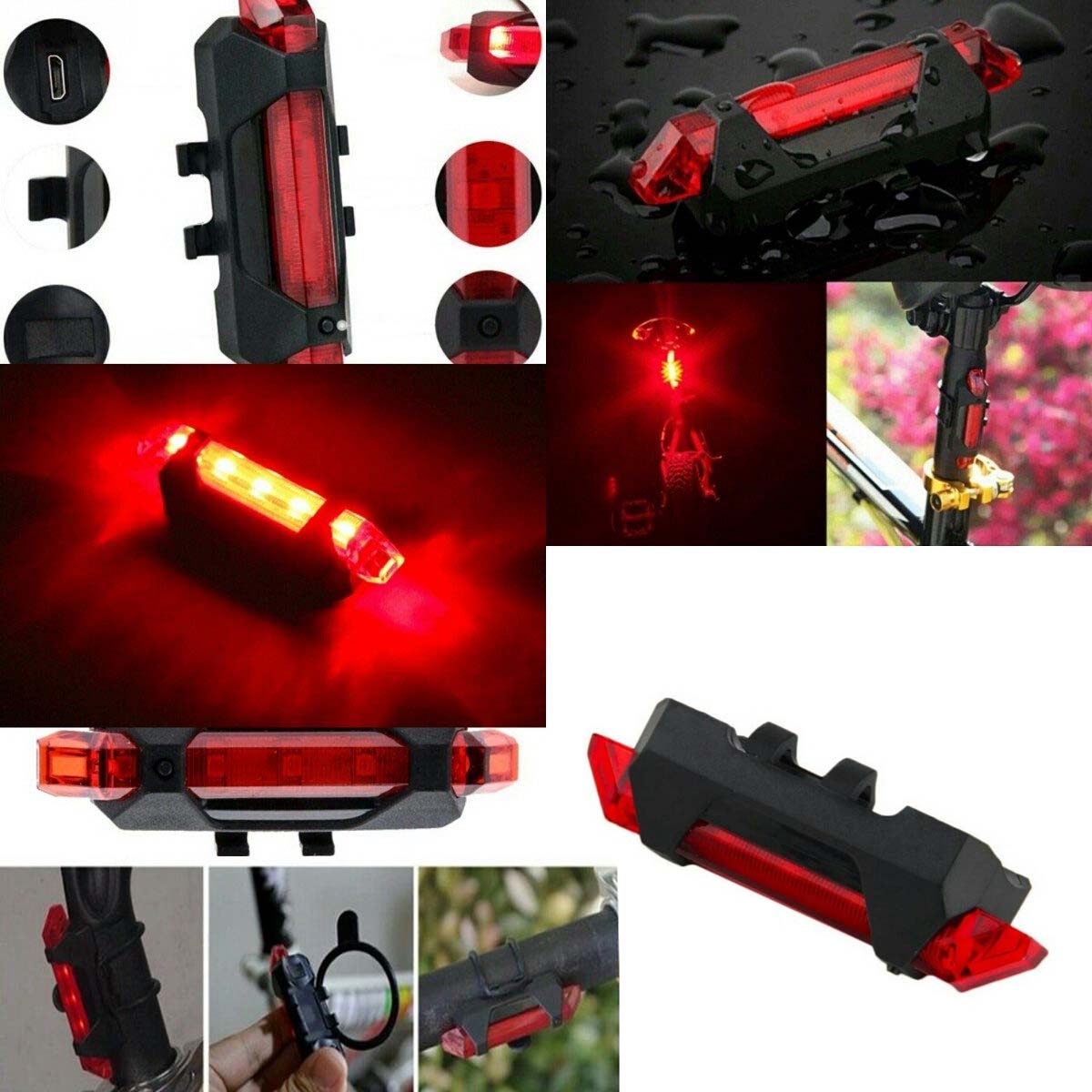 Luz Led Para Bicicleta Recargable Trasera
