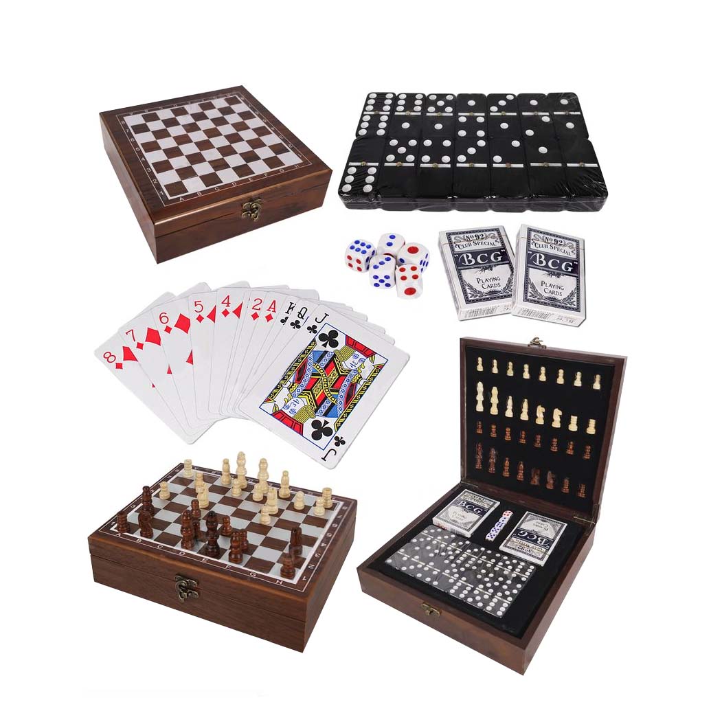 Juego de Ajedrez 4 en 1 Domino Cartas