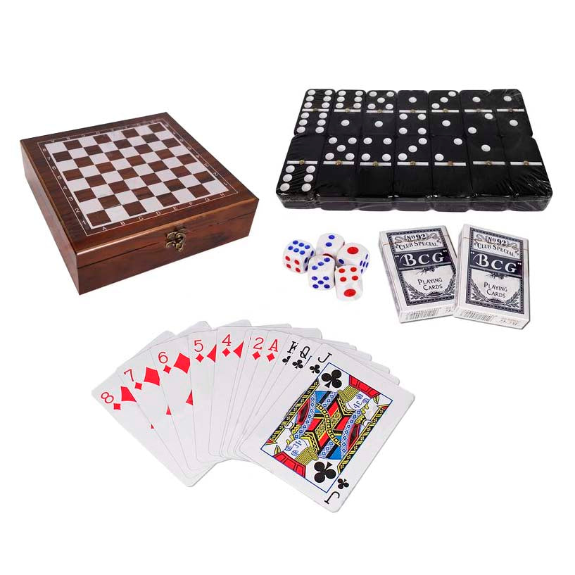 Juego de Ajedrez 4 en 1 Domino Cartas