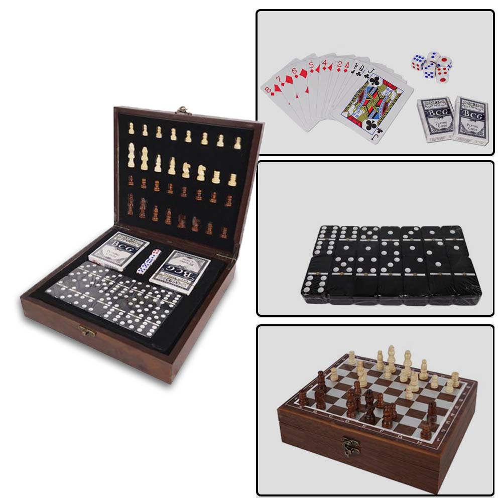 Juego de Ajedrez 4 en 1 Domino Cartas