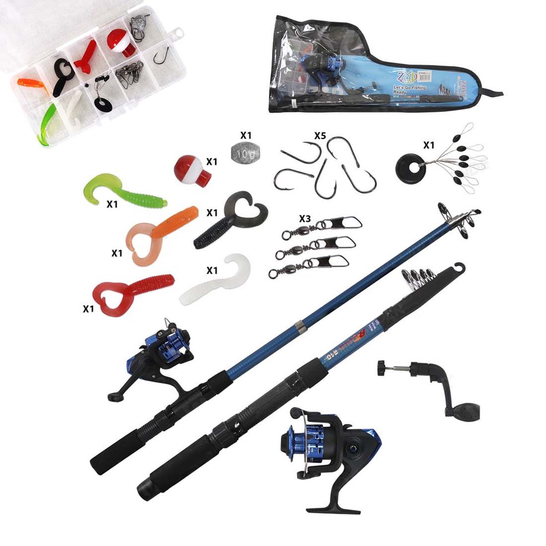 Kit De Pesca Con Caña De 2,10 Mts