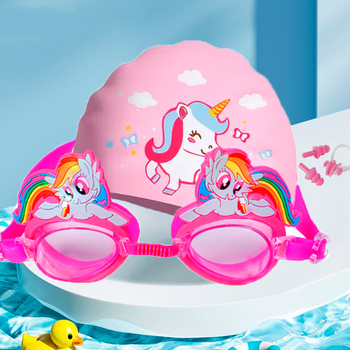 Set De Natación Para Niños Gorro y Gafas