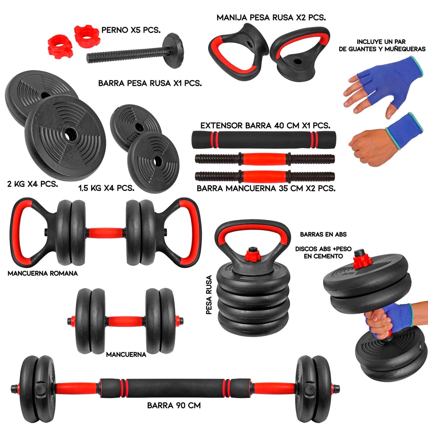 Set De Mancuernas 15 Kg