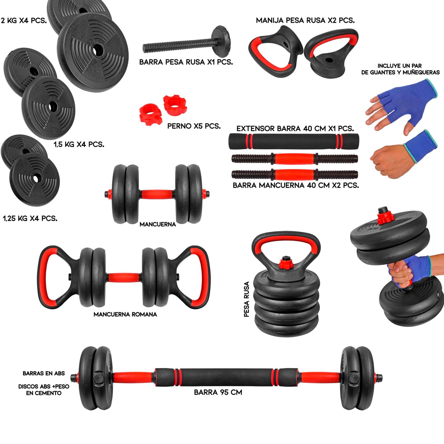 Set De Mancuernas 20 Kg