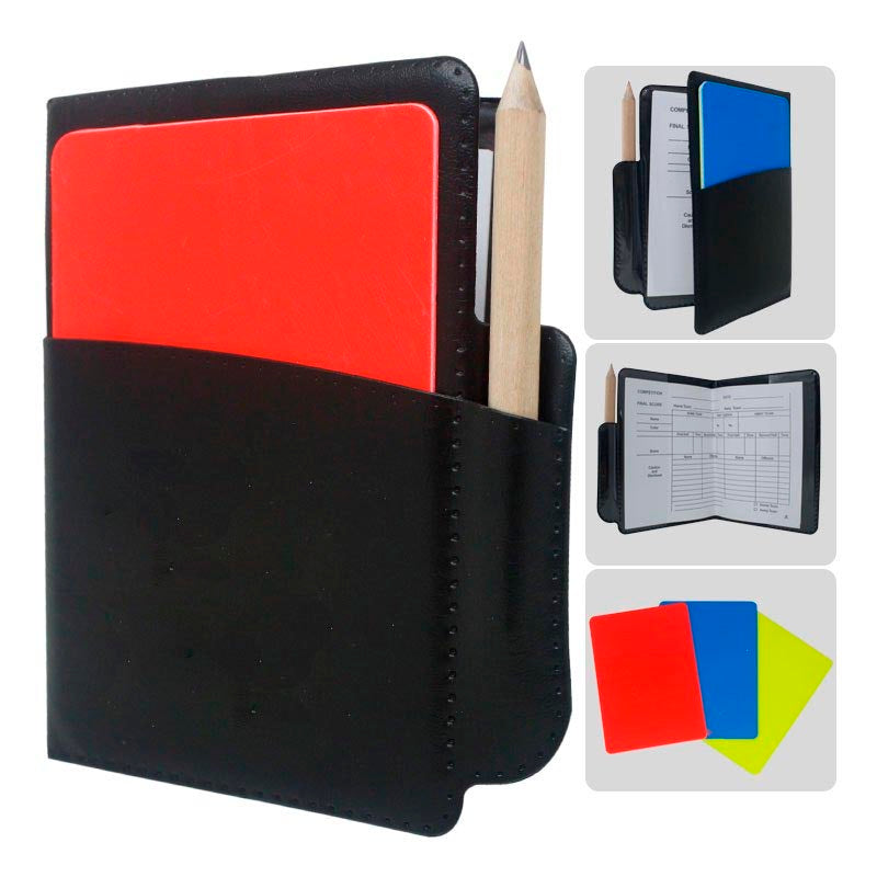 Set De Tarjetas De Arbitro De Fútbol En Estuche X 3 Unidades