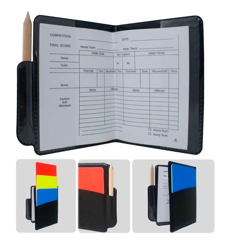 Set De Tarjetas De Arbitro De Fútbol En Estuche X 3 Unidades