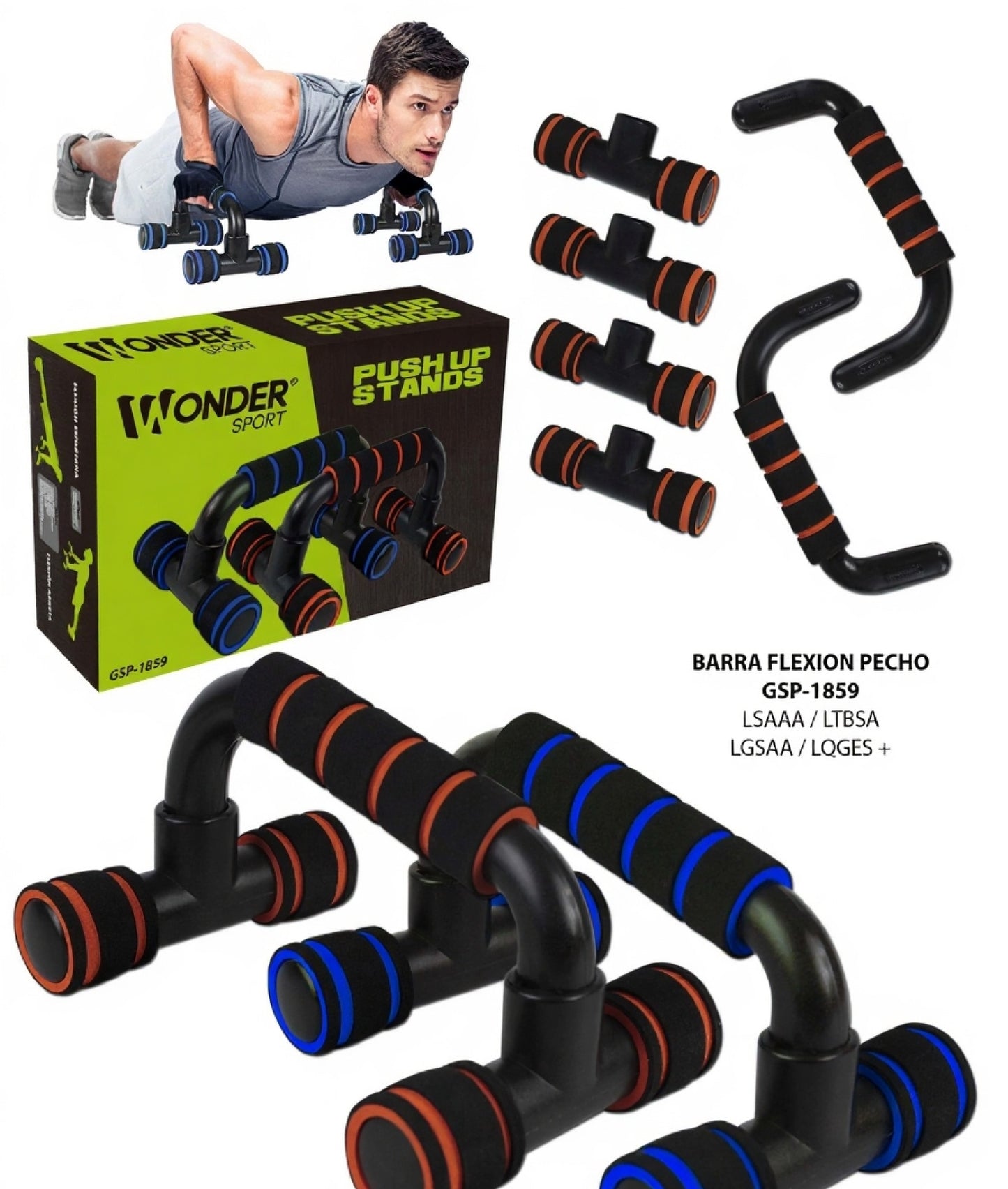 🏋️‍♂️ Barras para Flexiones Wonder Sport – Push Up Stands Antideslizantes