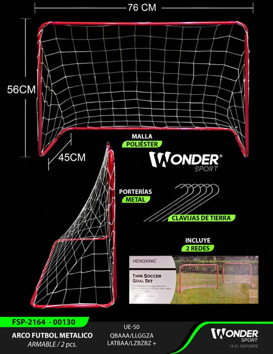 ARCO FÚTBOL METÁLICO ARMABLE (2 PCS)