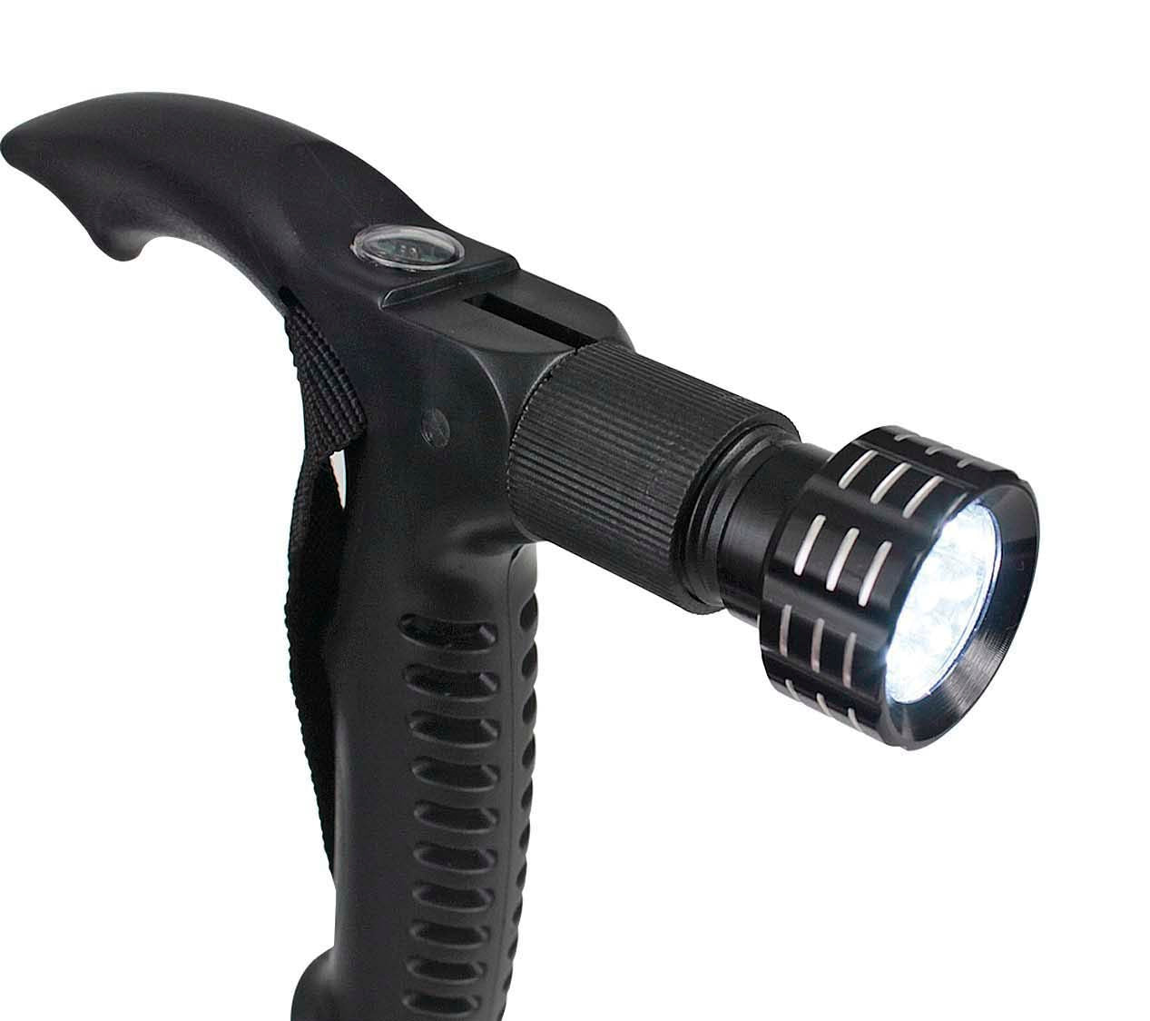 Bastón de Senderismo Trekking Con Luz LED y Brújula