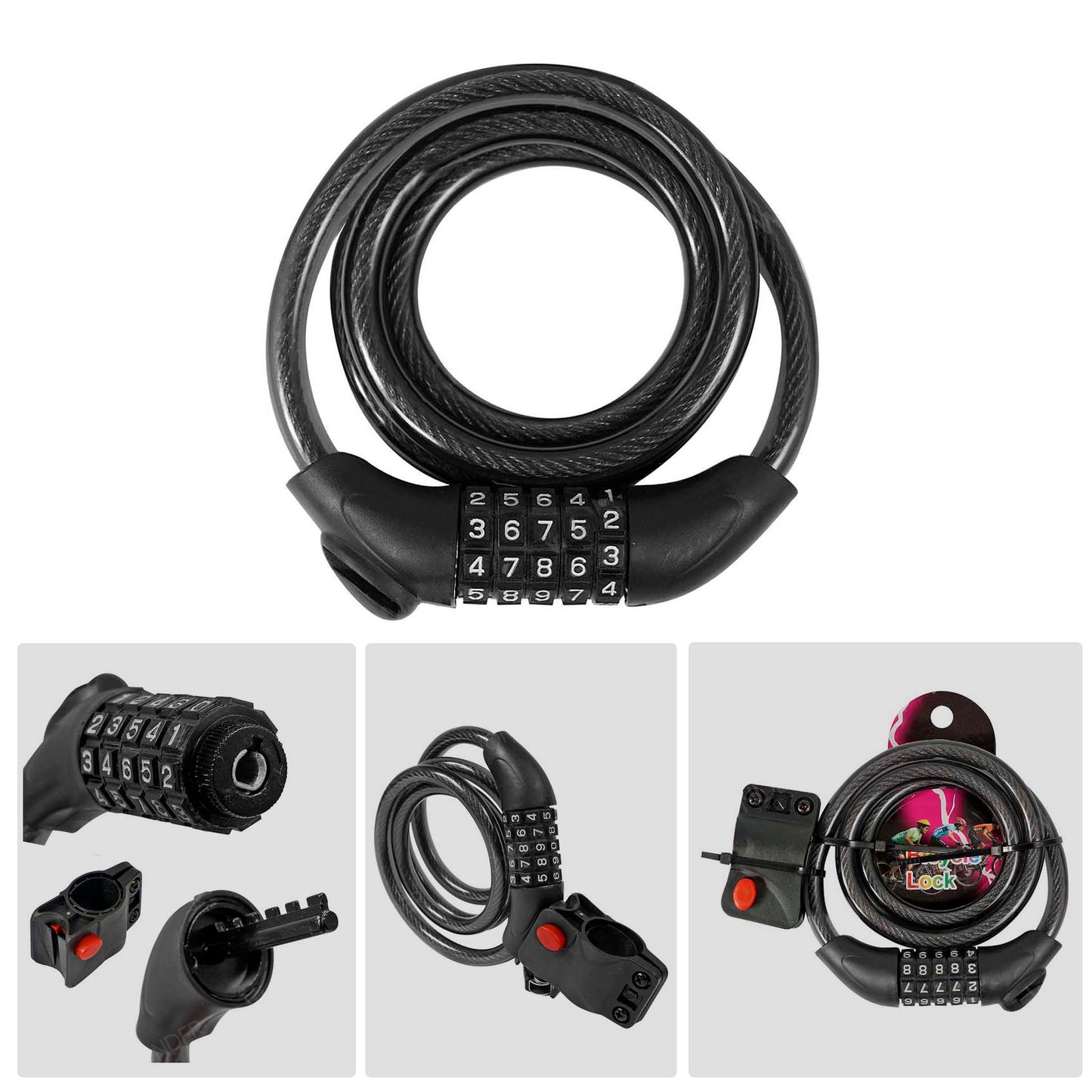 Candado para Bicicleta con Clave de Seguridad