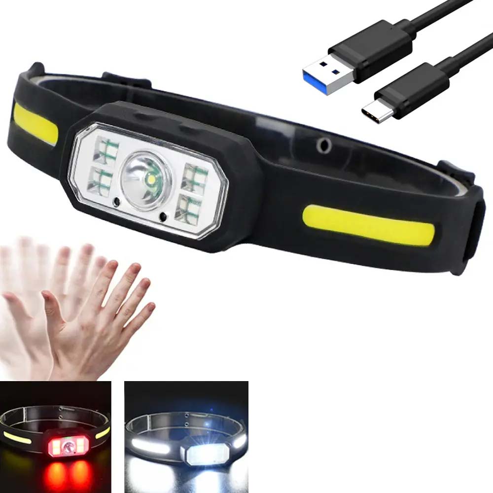 Linterna Frontal Manos Libre Tactil Recargable