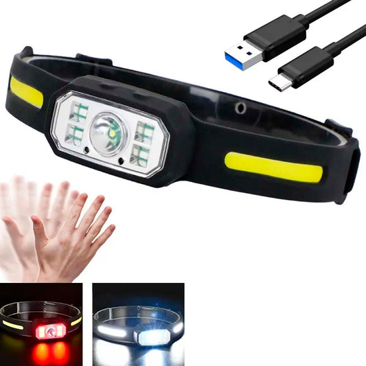 Linterna Frontal Manos Libre Tactil Recargable