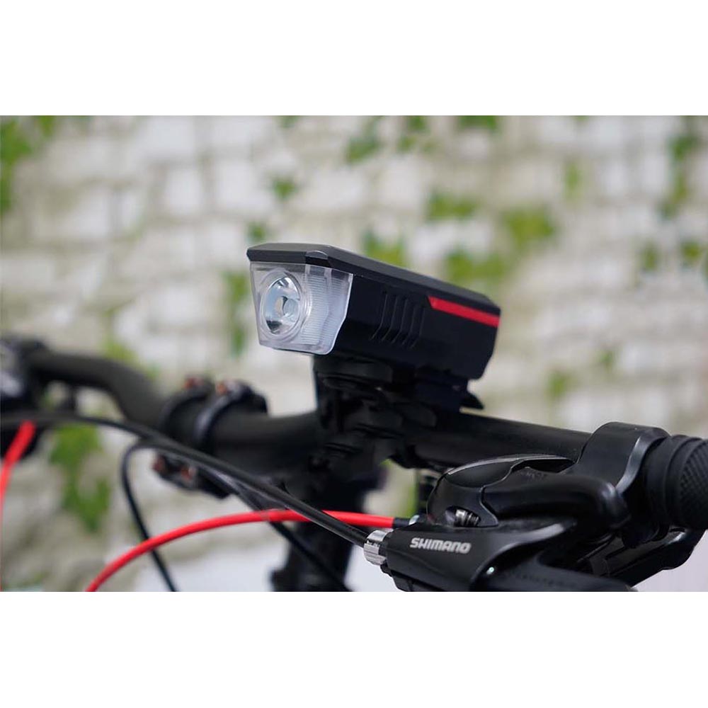 Luz Led Delantera Recargable Usb Para Bicicleta Con Bocina