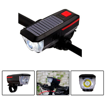 Luz Led Delantera Recargable Usb Para Bicicleta Con Bocina