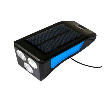 Luz Led Delantera Con Panel Solar Para Bicicleta