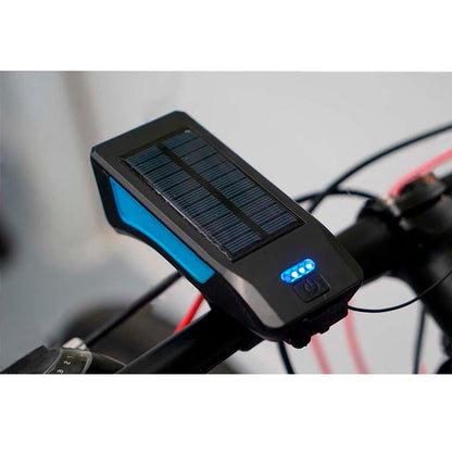 Luz Led Delantera Con Panel Solar Para Bicicleta