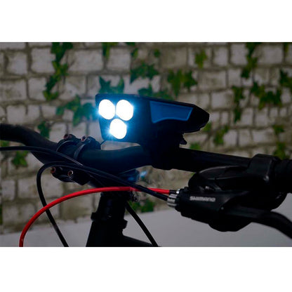 Luz Led Delantera Con Panel Solar Para Bicicleta