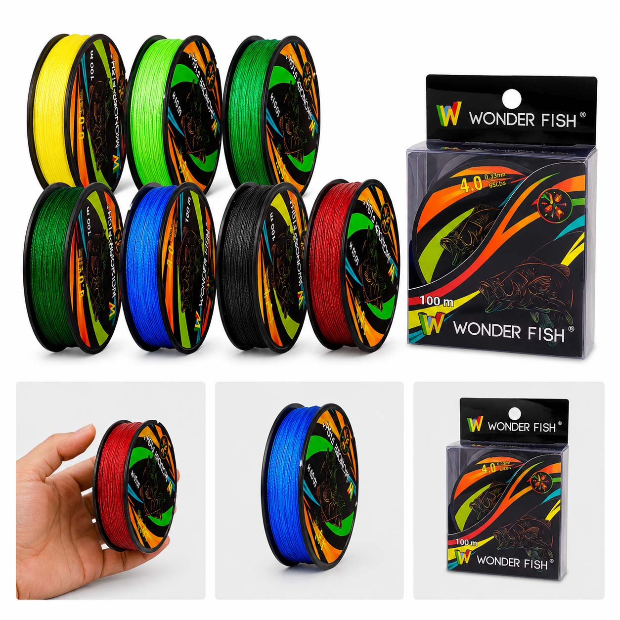Sedal de Pesca Trenzado 100M Multicolor