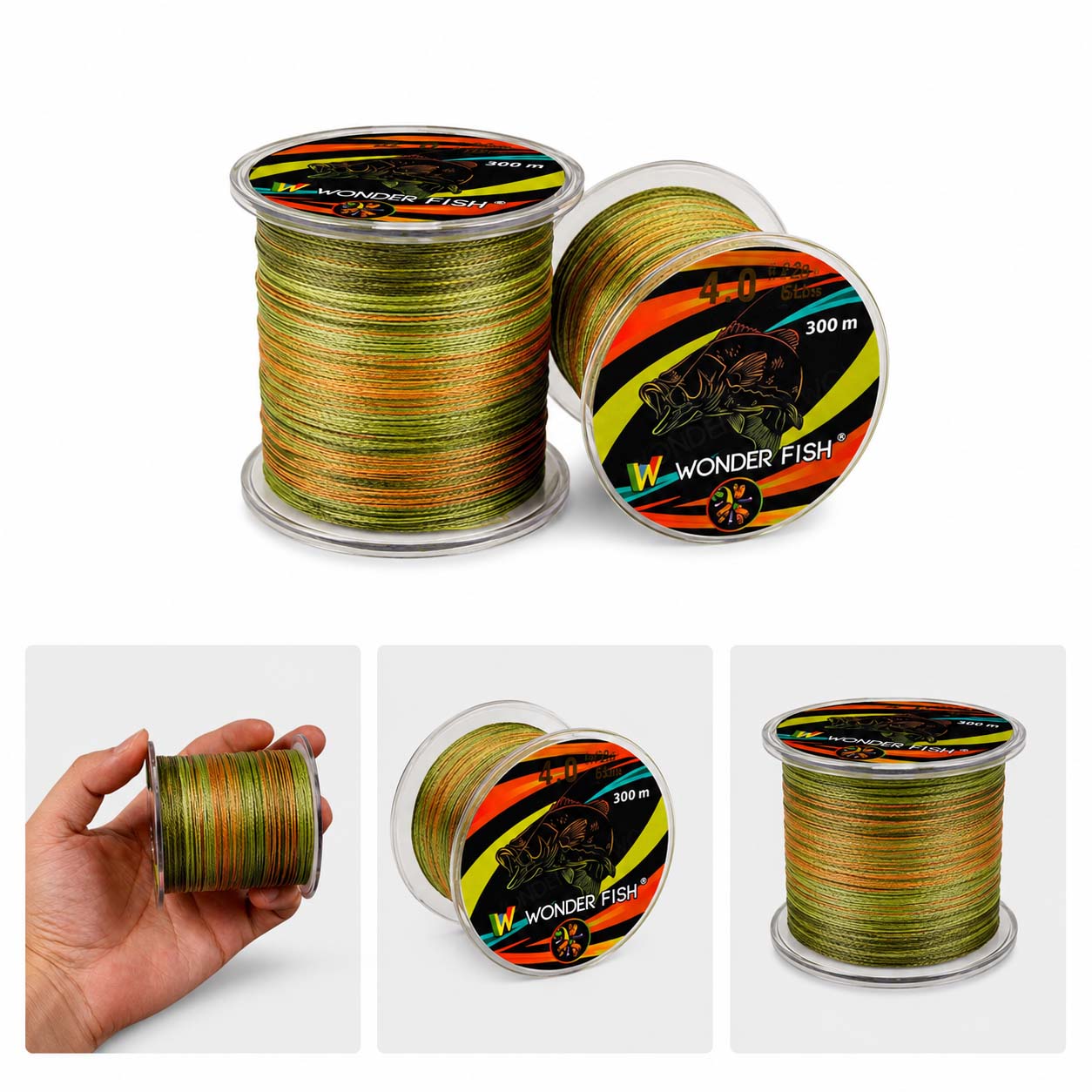 Sedal de Pesca Trenzado Camuflado De 300 m
