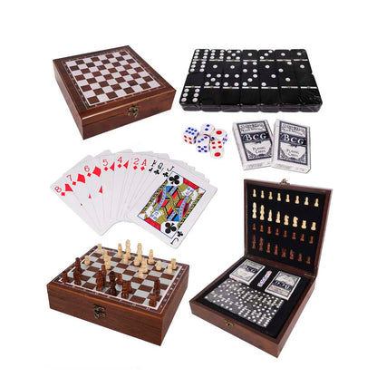 Juego de Ajedrez 4 en 1 Domino Cartas