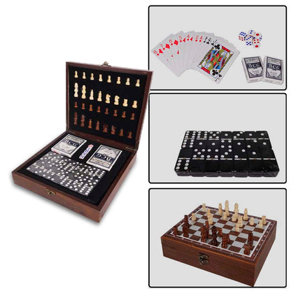 Juego de Ajedrez 4 en 1 Domino Cartas