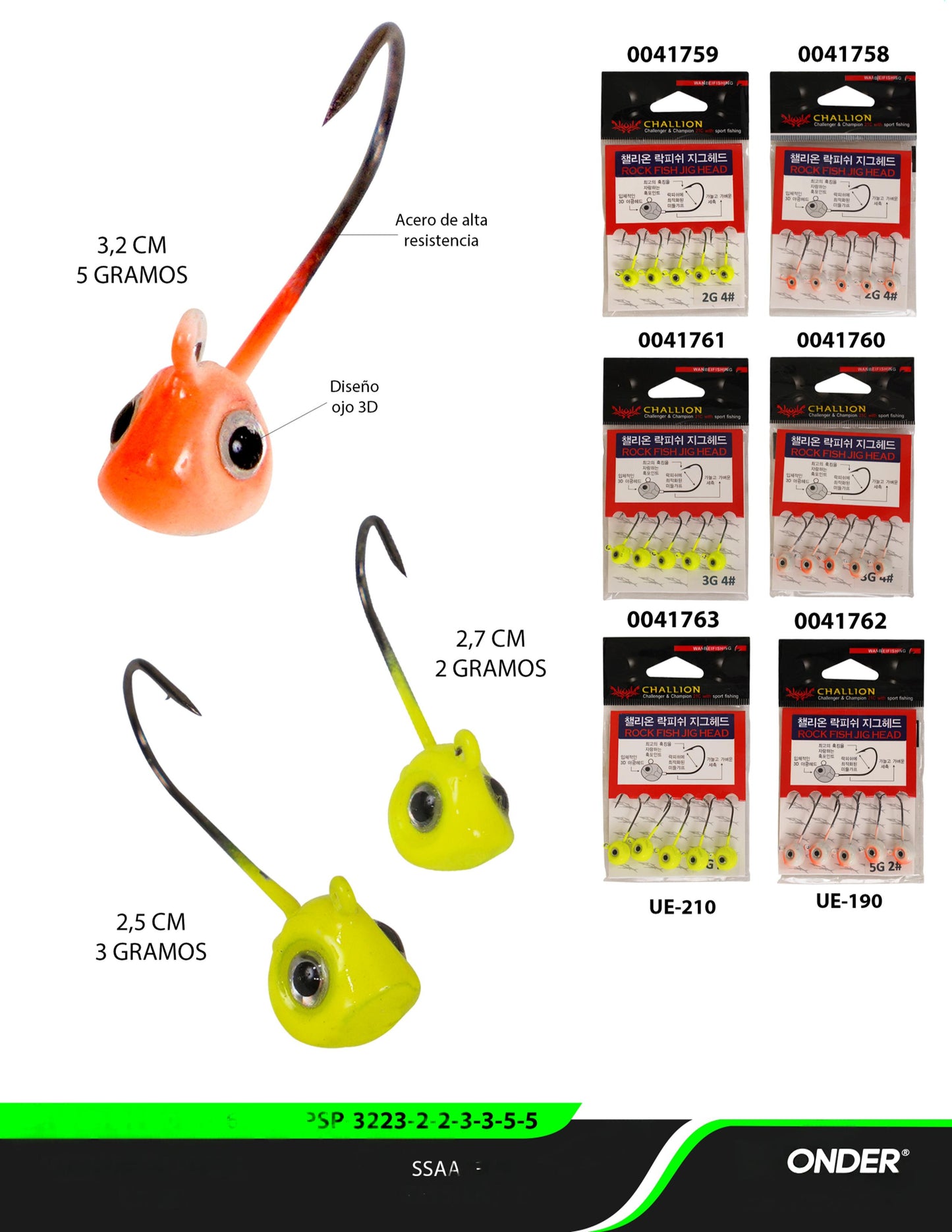 anzuelo de pesca tipo jig head